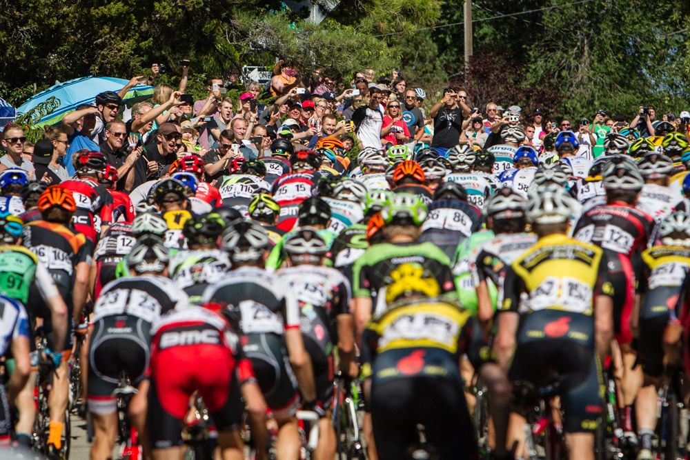 Fans cheer as riders hit the climb