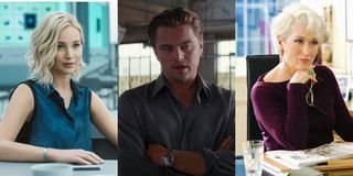Jennifer Lawrence in Passengers; Leonardo DiCaprio in Inception; Meryl Streep in The Devil Wears Prada