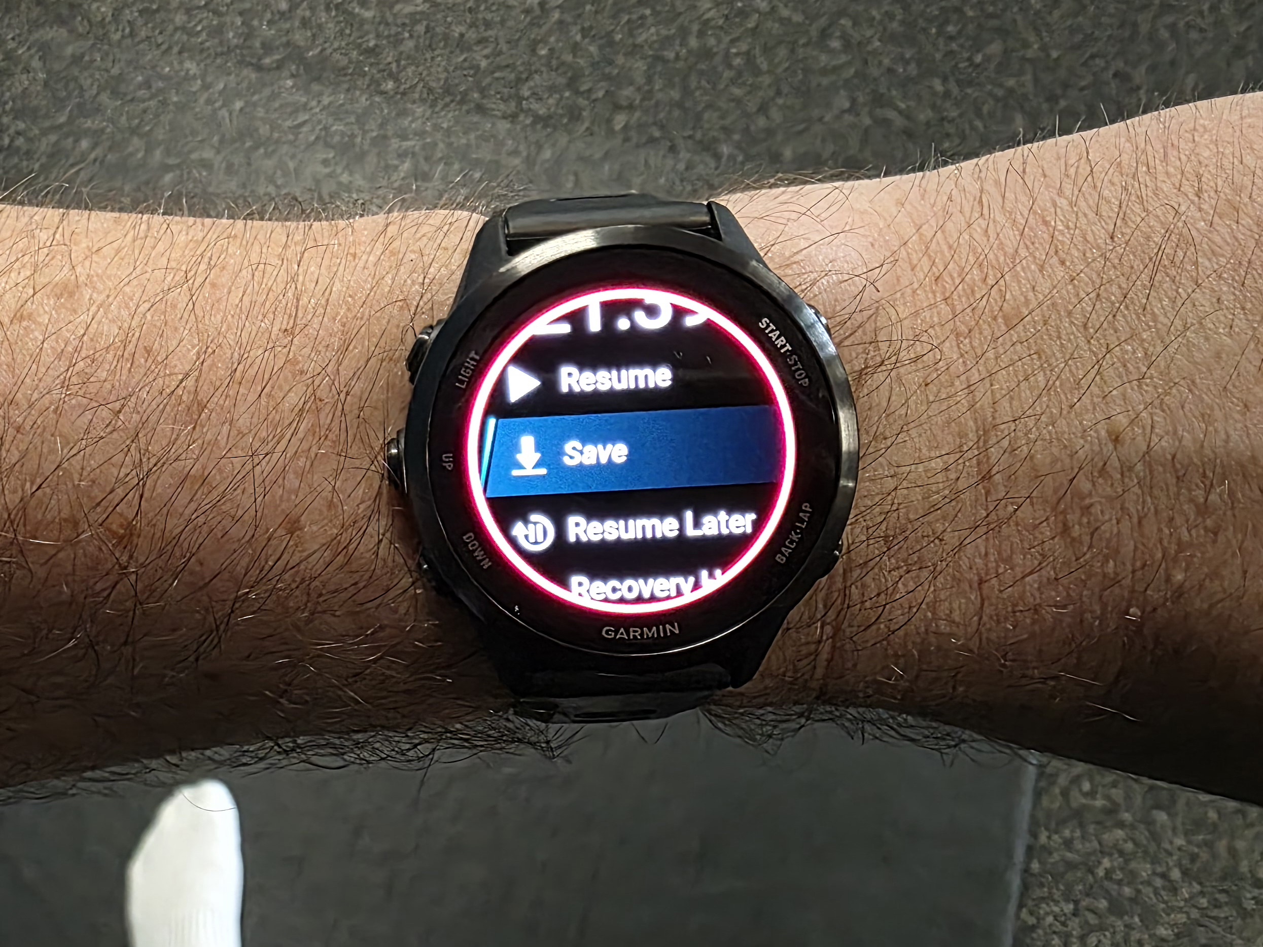 Garmin Forerunner 570 testing in gym