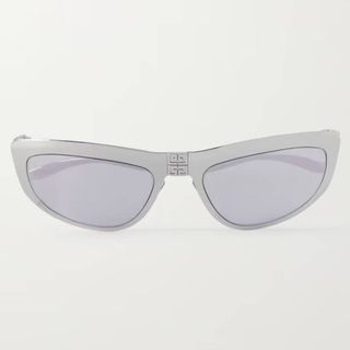 Givenchy Mirrored D-frame silver-tone sunglasses