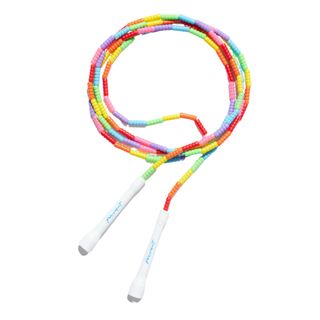 skipping rope with rainbow beads and white handles