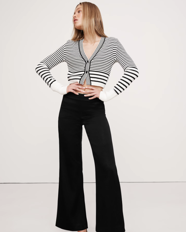 Banana Republic, Mid-Rise Kick-Flare Satin Ankle Pants 