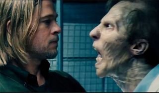 World War Z Brad Pitt faces zombie