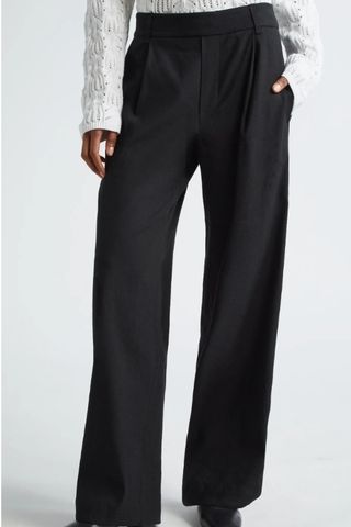 Straight Leg Linen Blend Pull-On Pants