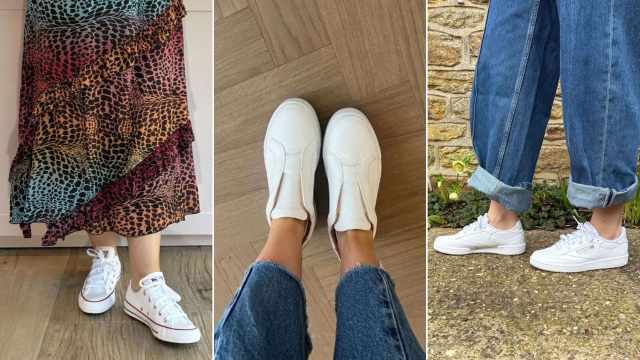 Antonia Kraskowski, Caroline Parr, Molly Smith wearing some of the best white trainers 