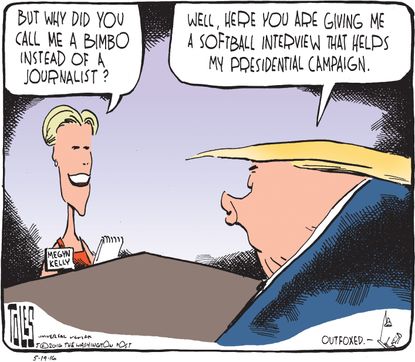 Political Cartoon U.S. trump megyn kelly