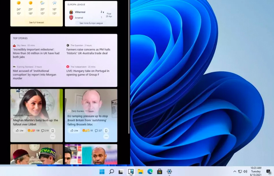 Windows 11 widgets interface