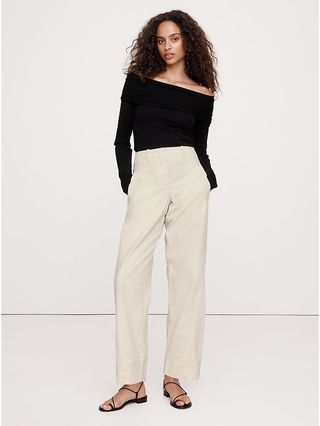 Mid-Rise Barrel-Leg Utility Pant