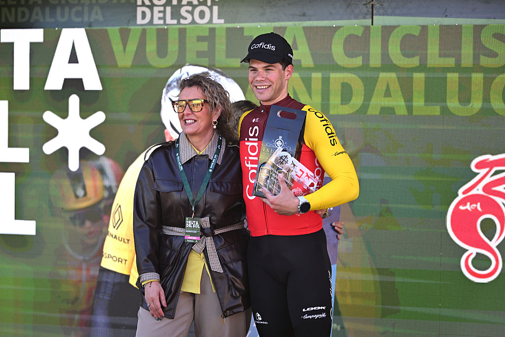 2026 Vuelta a Andalucia stage 3: Milan Fretin celebrates the win