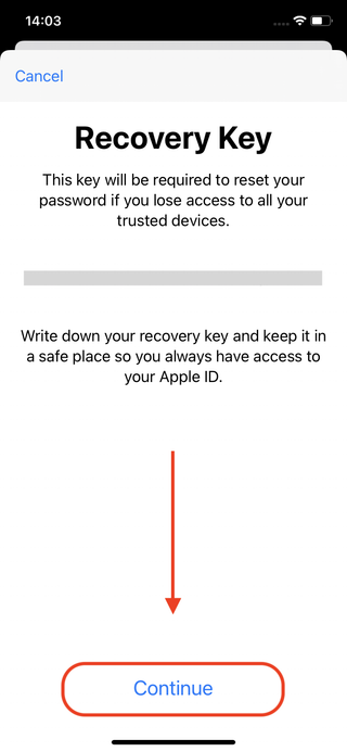 How to set up an Apple ID recovery key on an iPhone or an iPad