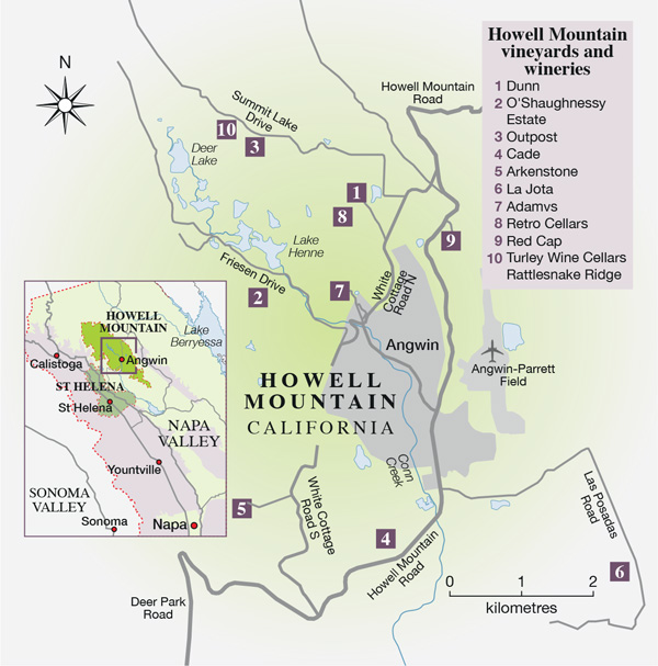 Howell Mountain map