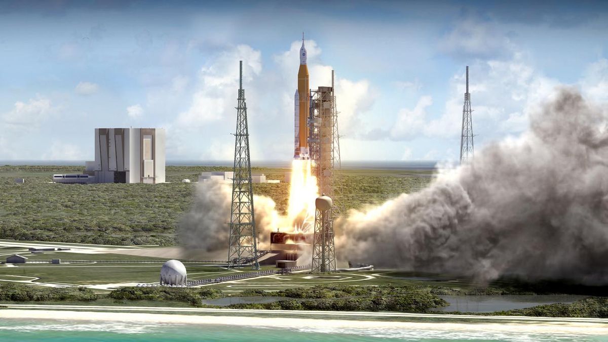 NASA¹s Space Launch System rocket will launch the Orion spacecraft that will carry astronauts to the moon.