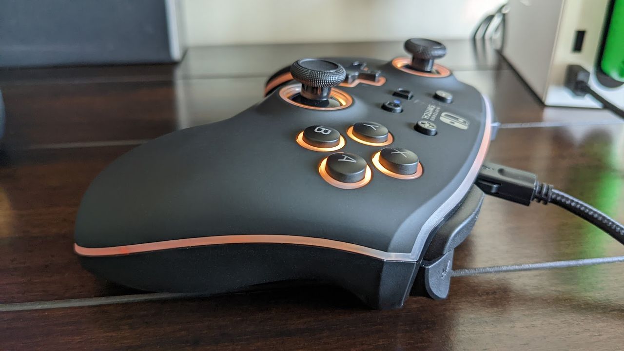 Powera Spectra Wired Controller Plugged In Side View