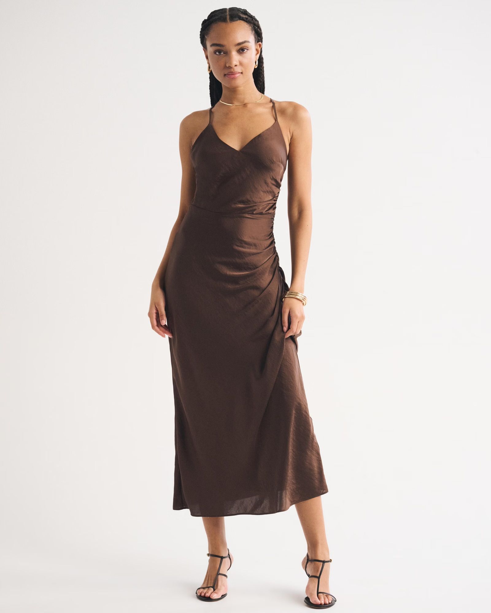 Open-Back Hardware Maxi Dress