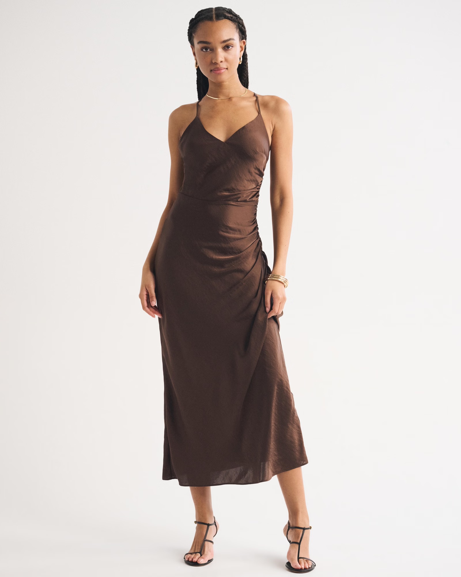Open-Back Hardware Maxi Dress