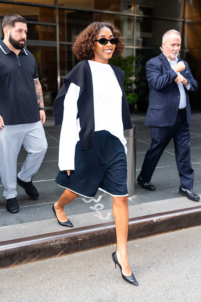 Ayo Edebiri is seen in Midtown on September 27, 2025 in New York City.