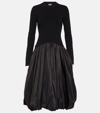 Kenlie Taffeta-Trimmed Midi Dress