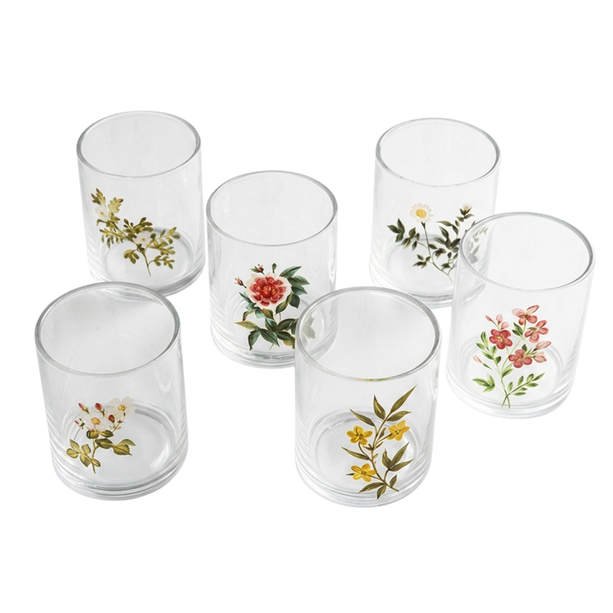 floral glassware