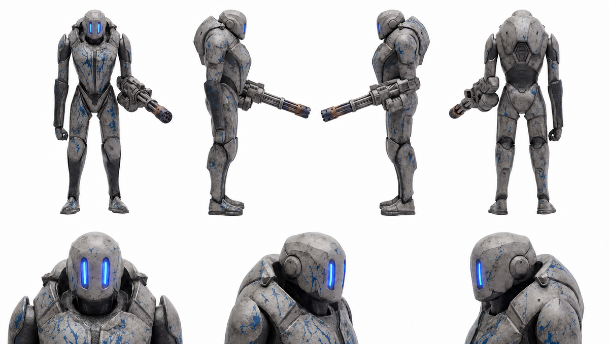 Catacombs AI film; character sheets of AI generated people