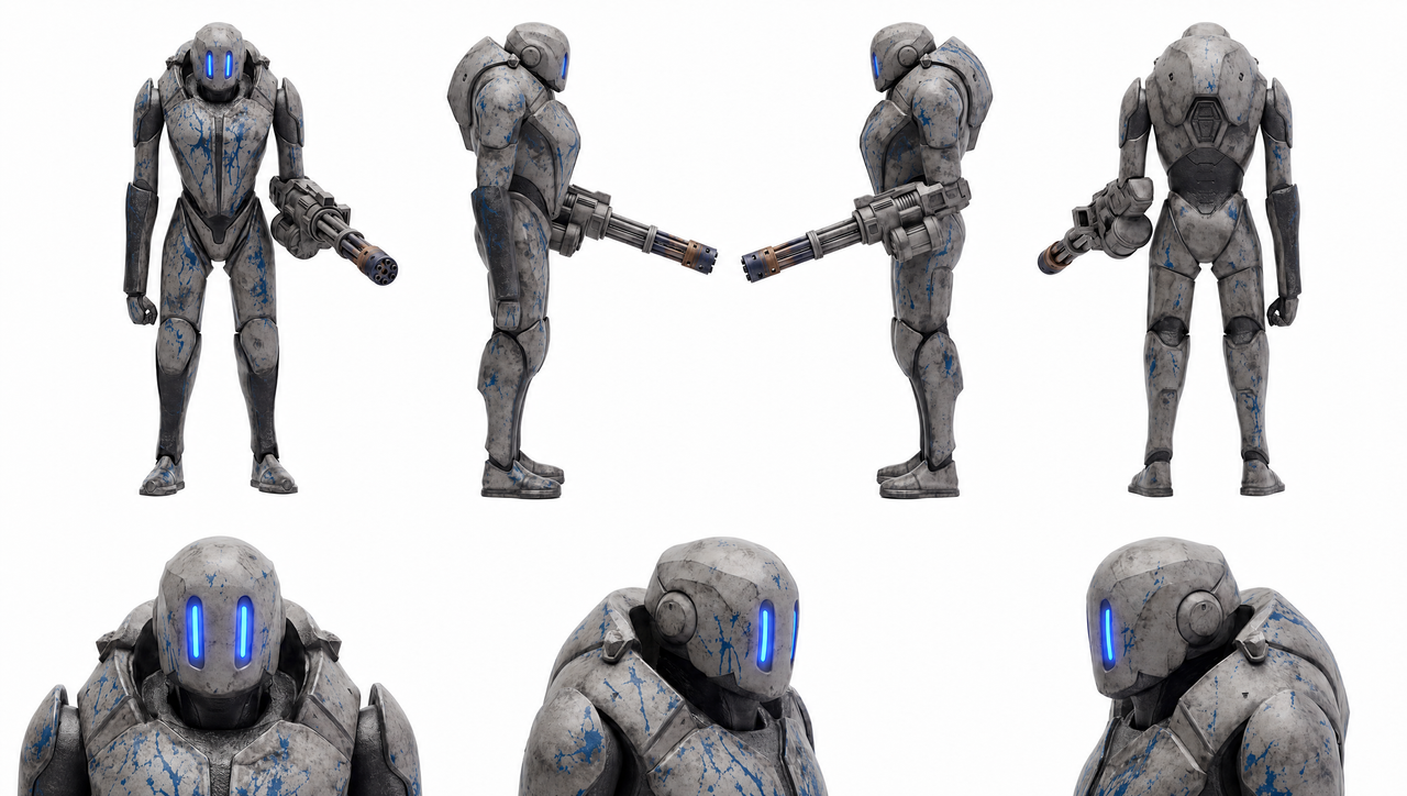 Catacombs AI film; character sheets of AI generated people