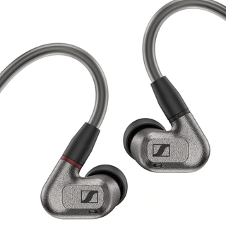 Sennheiser IE 600 earbuds on white background