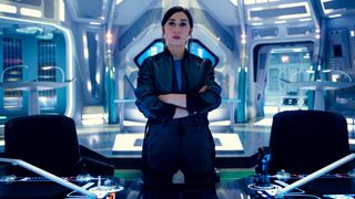 Nanette stands with her arms crossed on the USS Callister in Black Mirror