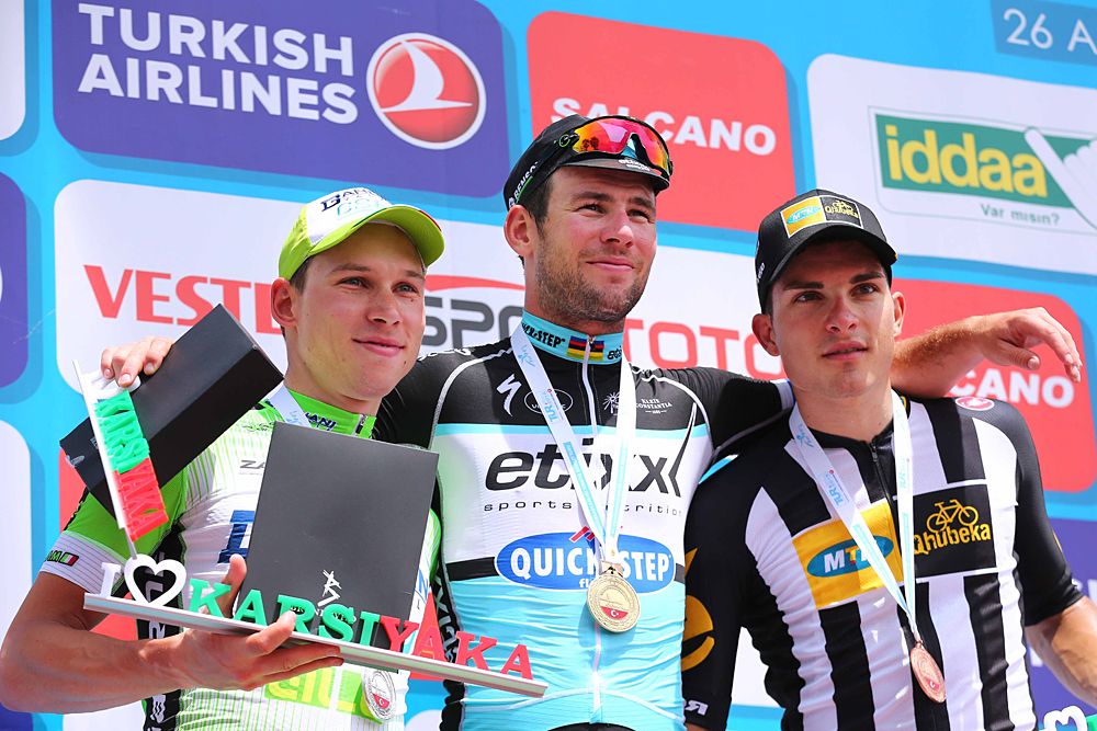 Cavendish tops the stage 7 podium at the Tour of Turkey