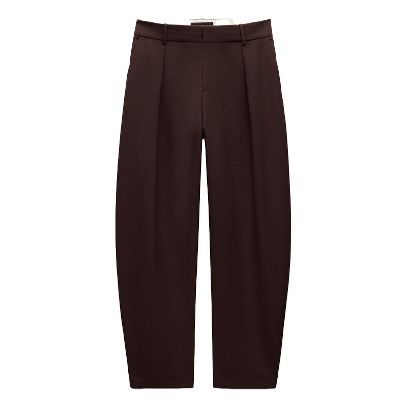 Cut out image of brown womens suit trousers