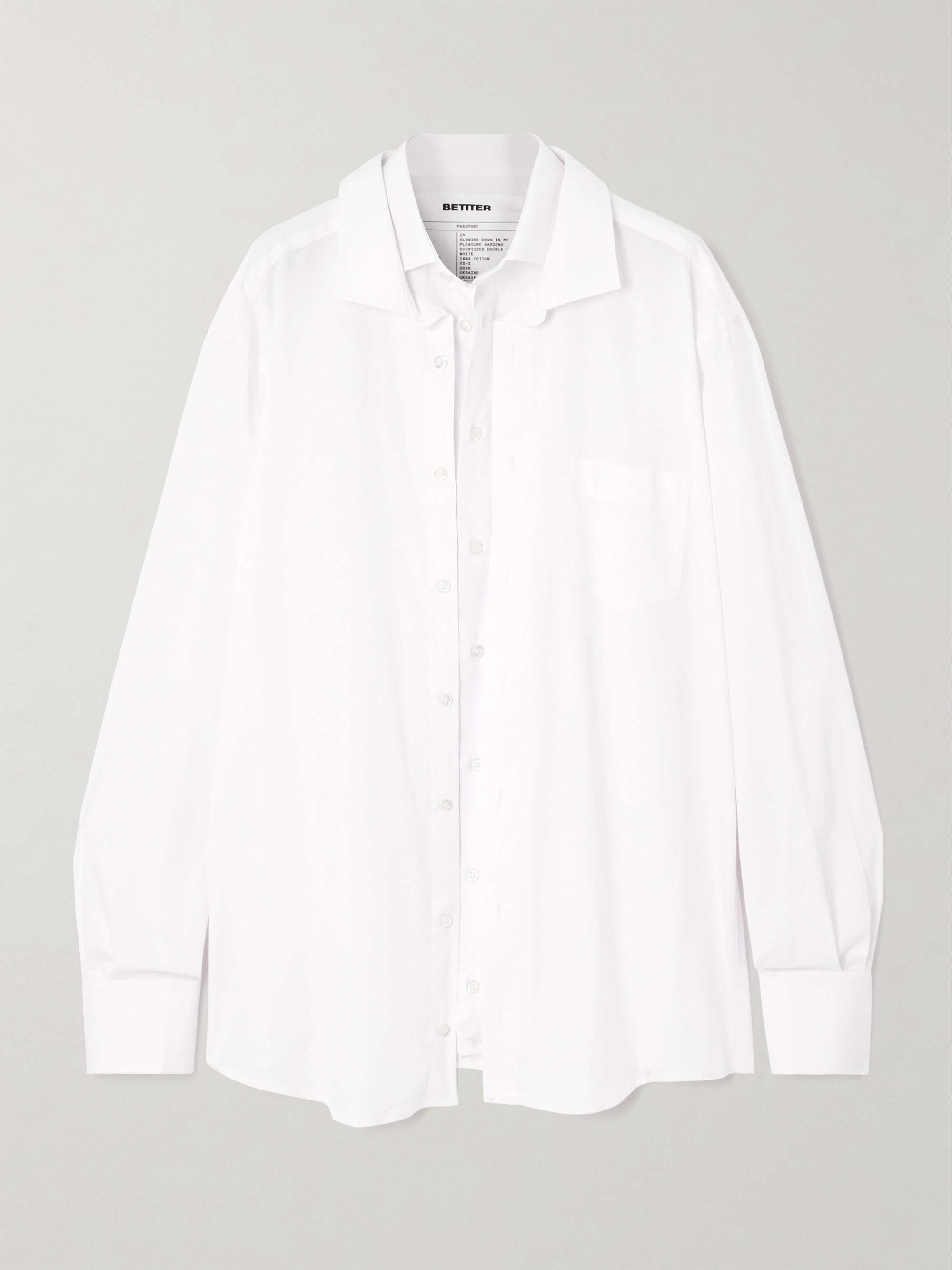 Oversized Layered Cotton-Poplin Shirt