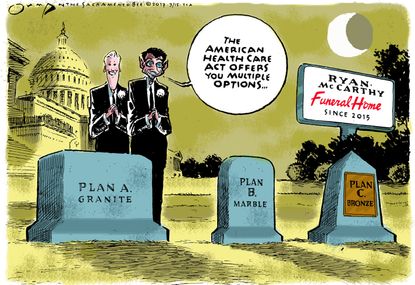 Political Cartoon U.S. American Health Care Act Ryan McCarthy