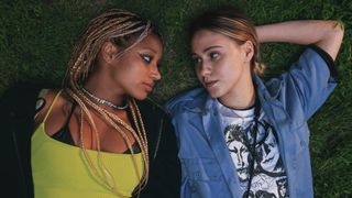 Amandla Stenberg, left, and Maria Bakalova in “Bodies Bodies Bodies.”