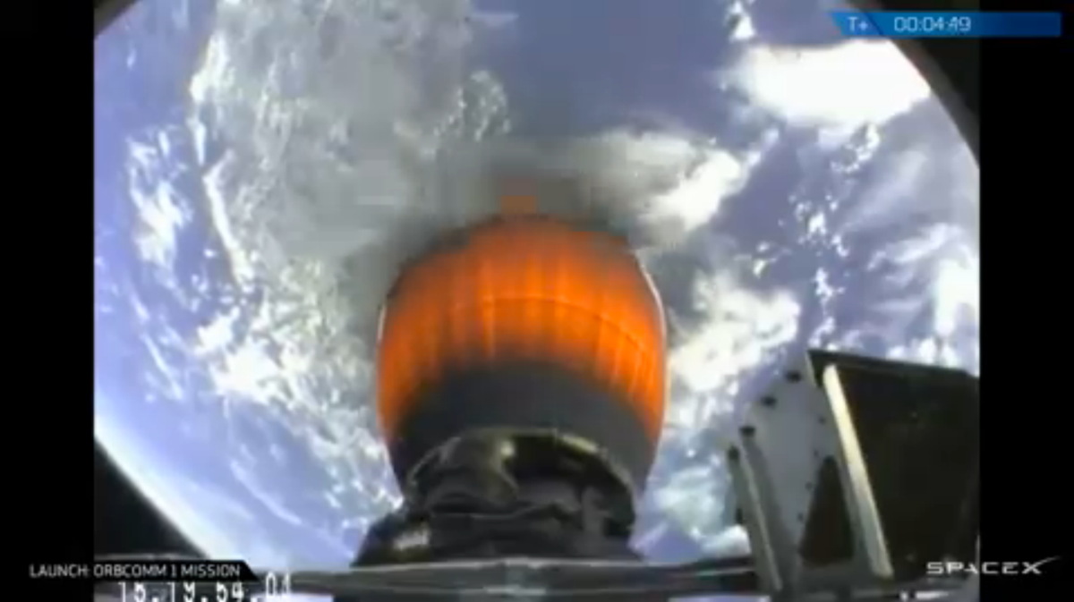 SpaceX Falcon 9 Rocket Looking Back at Earth