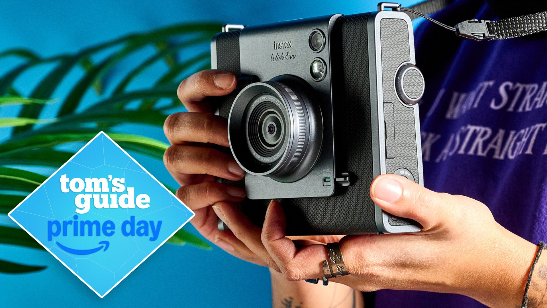 A Fujifilm Instax Wide Evo instant camera