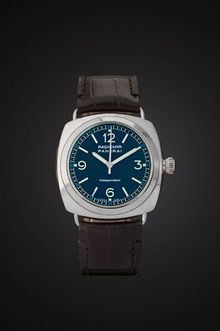 Watch with blue dial