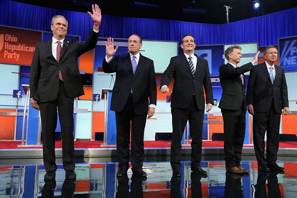 GOP presidential hopefuls on the debate stage.