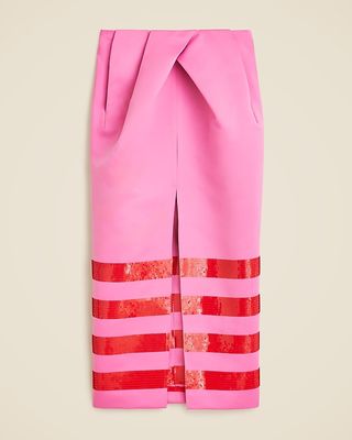 Christopher John Rogers X J.crew Sculpted Skirt in Duchesse Satin