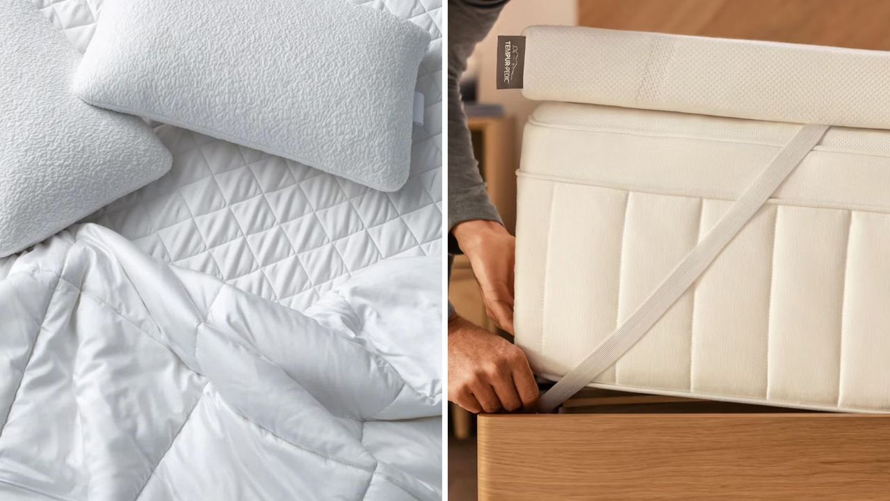 The Sijo TempTune Cooling Mattress Pad beside the Tempur-Pedic Tempur-Adapt Topper.