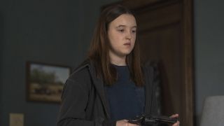 Ellie looking somber in The Last of Us season 2 episode 3