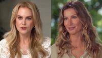 Nicole Kidman and Gisele Bundchen are shown in respective interviews with CBS Sunday Morning.