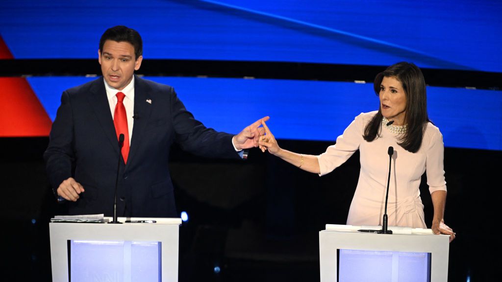 Ron DeSantis and Nikki Haley debate