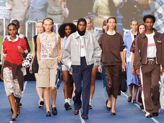 several models walk the runway during the finale of Baum und Pferdgarten's show in Copenhagen