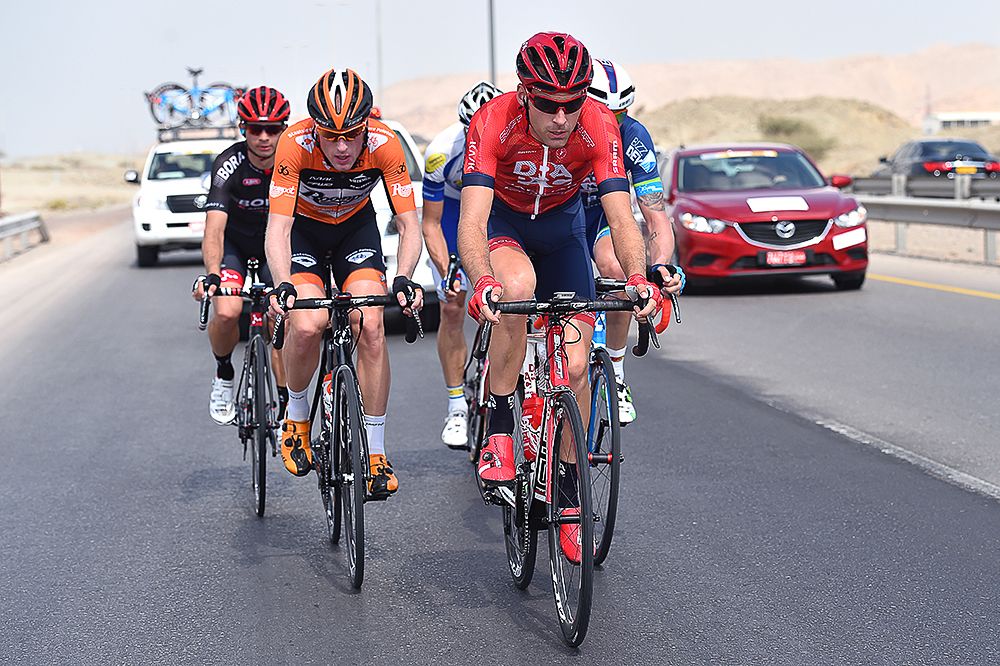 Stage 1 breakaway riders Berden De Vries, Peter Koning, Christoph Pfinsten, Pieter Vanspeybrouck and Kenny Dehaes