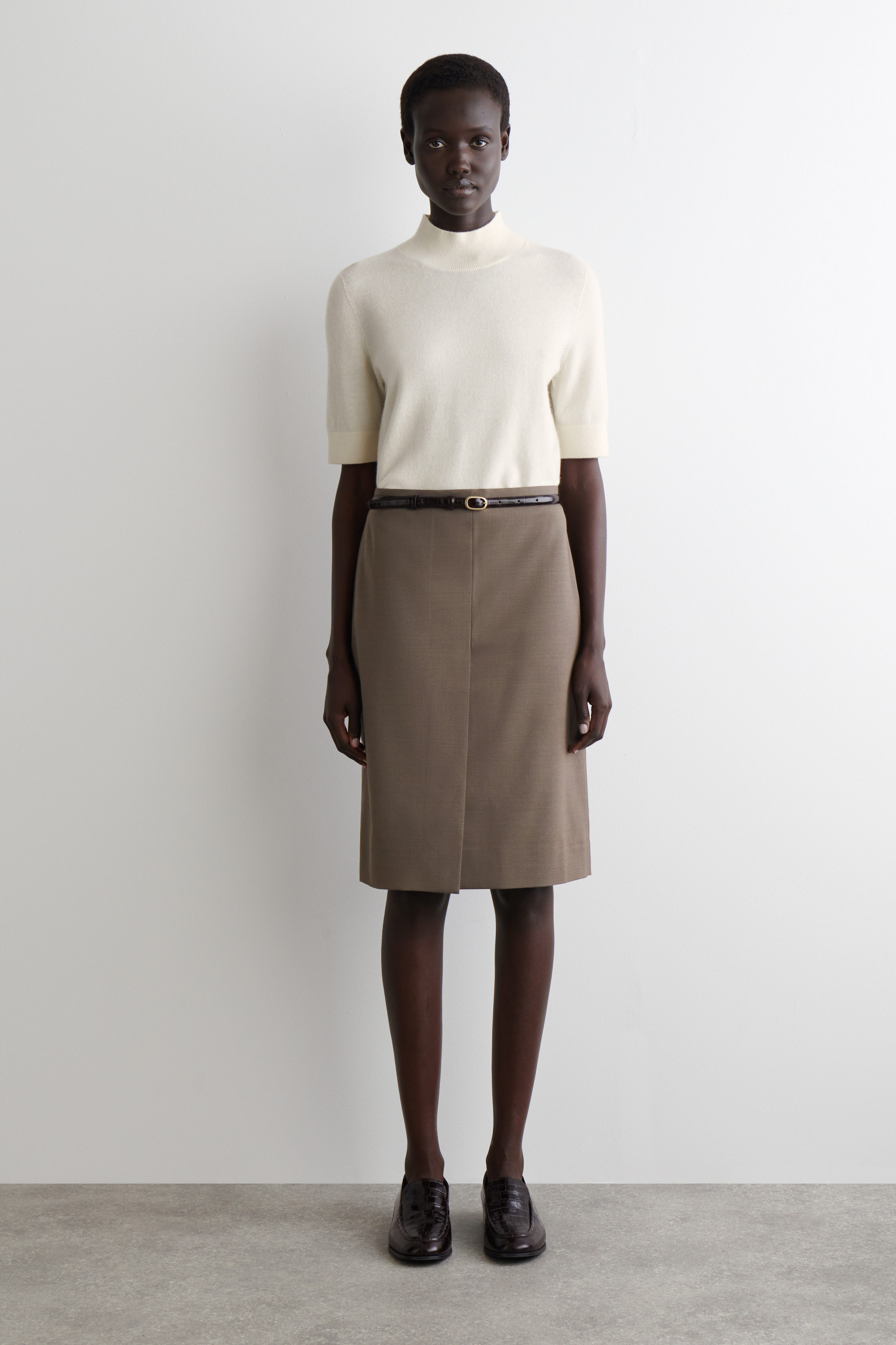 Merino Wool-Blend Pencil Skirt