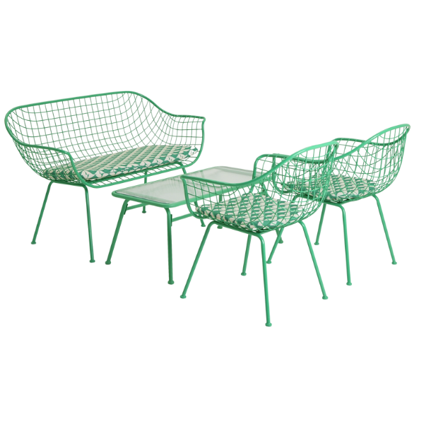 Habitat x Scion, Habitat X Scion 4 Seater Metal Garden Sofa Set - Green