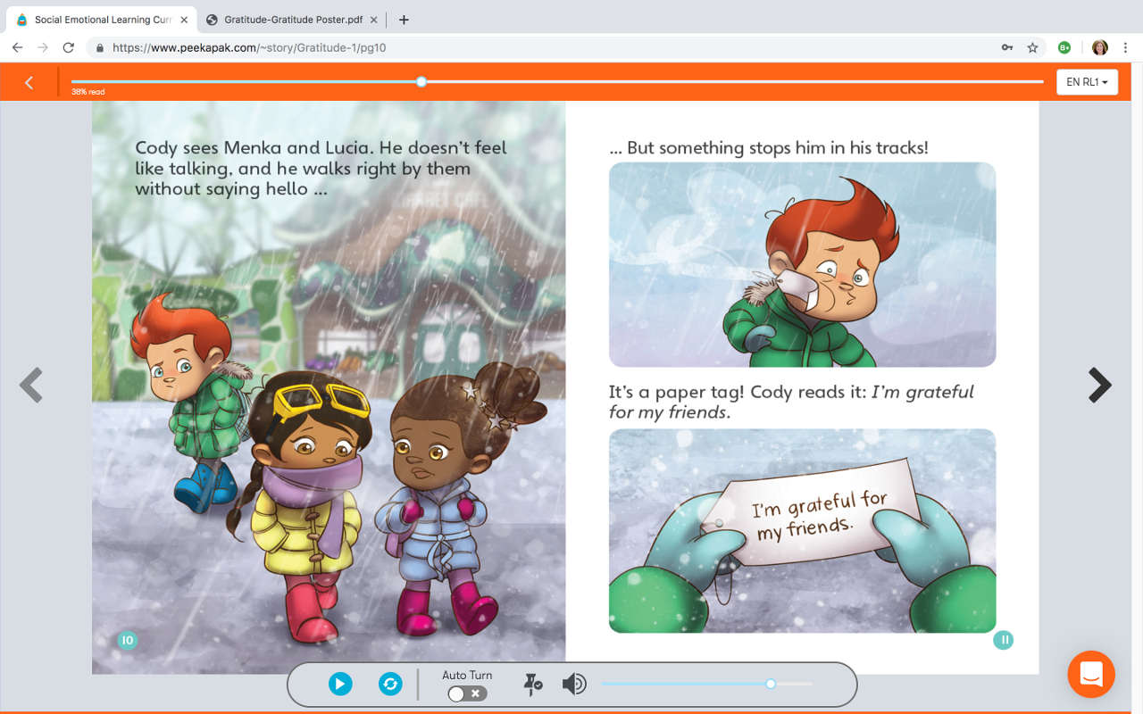 Peekapak Screenshot: Cody walks by Menka and Lucia without talking to them