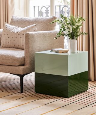 side table cube shape with chair
