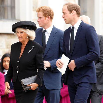 Queen Camilla, Prince William, and Prince Harry