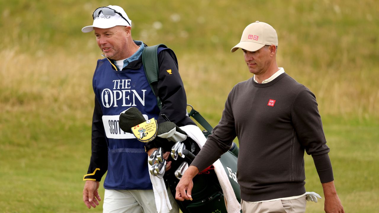 Adam Scott and his caddie at the 2024 Open