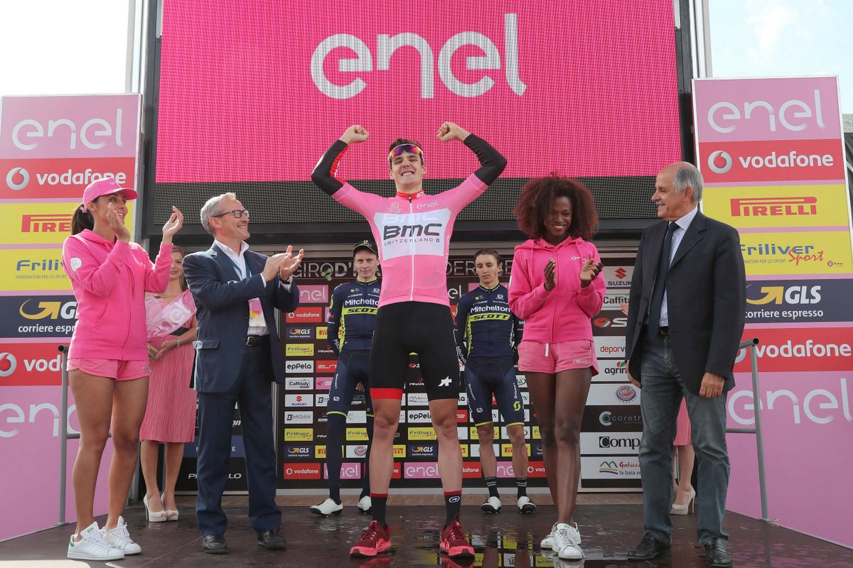 Pavel Sivakov (BMC Development) celebrates Baby Giro victory