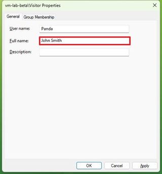 Netplwiz change Windows 11 account name